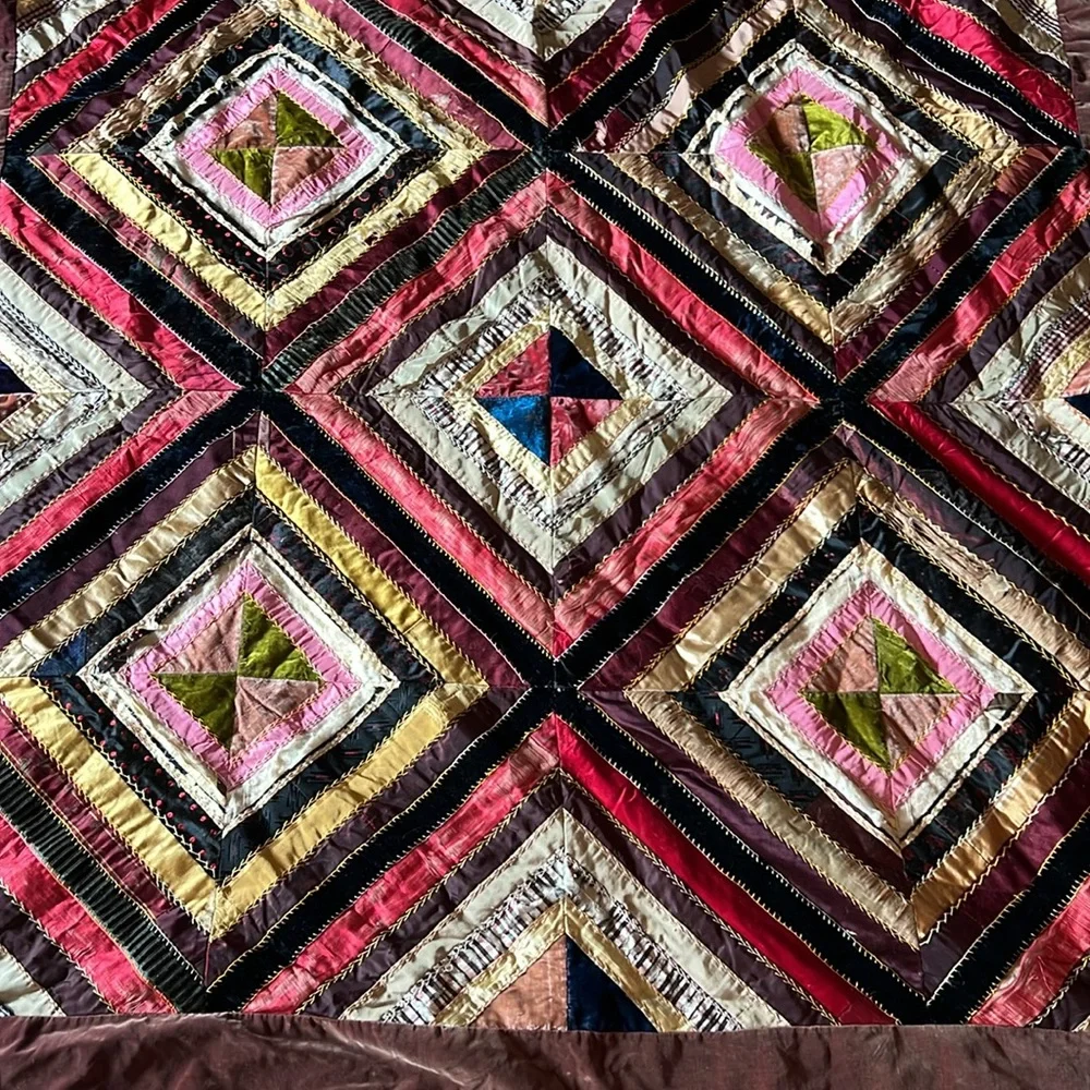 Elegant Multicolor Patchwork Quilt handmade